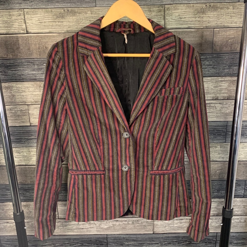 Free People Striped Blazer